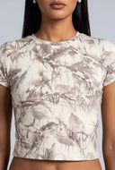 Leaf Print Short Sleeve T-Shirt