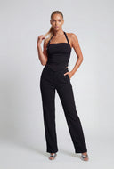 Western Buckle Halter Handkerchief Top