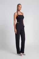 Western Buckle Halter Handkerchief Top