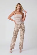 Western Buckle Halter Handkerchief Top
