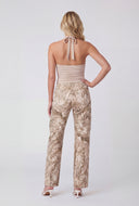 Western Buckle Halter Handkerchief Top