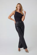 Ruched O-Ring One Shoulder Blouse