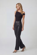 Ruched O-Ring One Shoulder Blouse