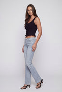 Lace Trim Ribbed Crop Tank Top
