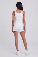 Lace Trim Ribbed Crop Tank Top