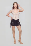 Lace Trim Ribbed Crop Tank Top