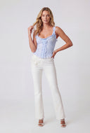 Lace Trim Ribbed Crop Tank Top