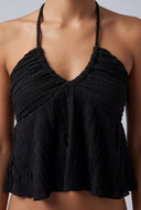 Aspyn Textured Crop Halter Top