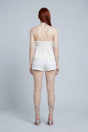 Aspyn Textured Crop Halter Top