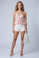 Aspyn Textured Crop Halter Top