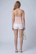 Aspyn Textured Crop Halter Top