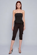 Asymmetrical Peplum Tube Top