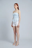 Asymmetrical Peplum Tube Top