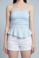 Asymmetrical Peplum Tube Top