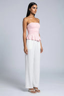 Asymmetrical Peplum Tube Top