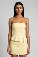 Asymmetrical Peplum Tube Top