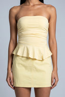 Asymmetrical Peplum Tube Top