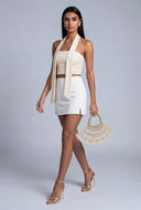 Scarlett Ruched Tube Top with Scarf