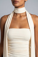 Scarlett Ruched Tube Top with Scarf