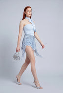 Scarlett Ruched Tube Top with Scarf