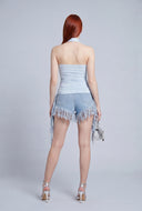 Scarlett Ruched Tube Top with Scarf
