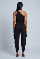 Ruched One Shoulder Scarf Top