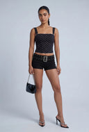 Polka Dot Crop Corset Top