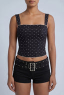 Polka Dot Crop Corset Top