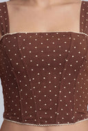 Polka Dot Crop Corset Top
