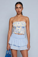 Tropic Print Crop Tube Top