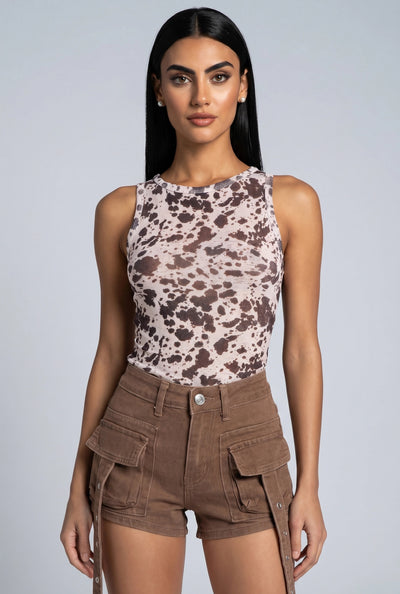 Alyssa Cow Print Tank Top