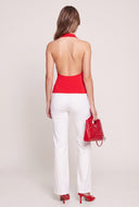 Plunge Studded Knit Halter Top