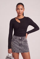 Asymmetrical Ruched Long Sleeve Top