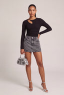 Asymmetrical Ruched Long Sleeve Top