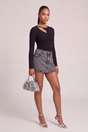 Asymmetrical Ruched Long Sleeve Top