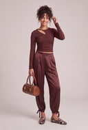 Asymmetrical Ruched Long Sleeve Top