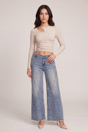 Asymmetrical Ruched Long Sleeve Top