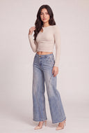 Asymmetrical Ruched Long Sleeve Top