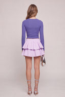 Asymmetrical Ruched Long Sleeve Top