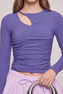 Asymmetrical Ruched Long Sleeve Top