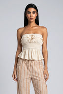Strapless Peplum Top