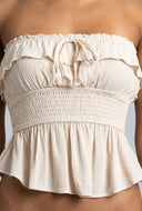 Strapless Peplum Top