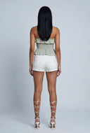 Strapless Peplum Top