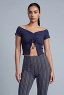 Off The Shoulder Flyaway Crop Top