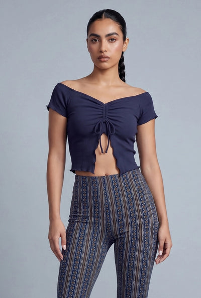 Off The Shoulder Flyaway Crop Top