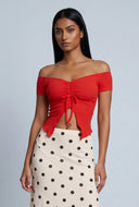 Off The Shoulder Flyaway Crop Top
