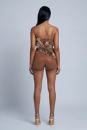 Leopard Asymmetrical Ruffle Cami