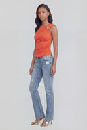 Asymmetrical Ruched Sleeveless Blouse