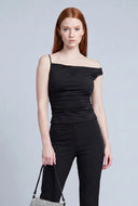 Ruched Asymmetrical Blouse
