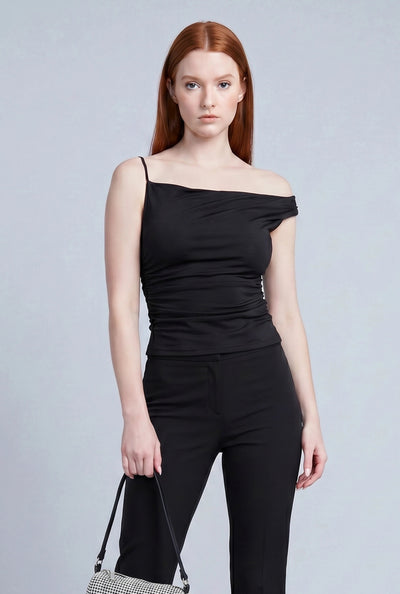 Ruched Asymmetrical Blouse